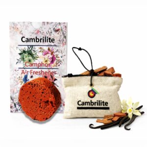 Camphor Hanging Pouch –  Cars & Closets 100% Organic Air Freshener Pack of 1 (Sandalwood Vanilla)