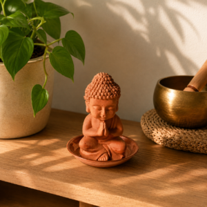 Cambrilite Scented Sculpture –Meditating Buddha1(With Refill Fragrance)-Aqua Fresh – Ocean Breeze, Lemongrass & Rosemary