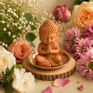 Cambrilite Scented Sculpture –Meditating Buddha1(With Refill Fragrance)-Divine Essence – Camphor, Sandalwood, Musk, Oud, Rose & Jasmine
