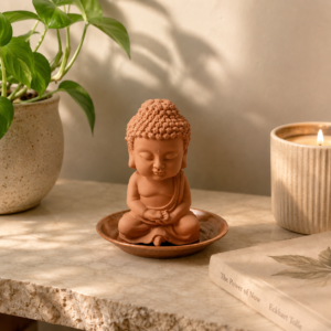 Cambrilite Scented Sculpture – Meditating Buddha 2 (With Refill Fragrance)-Divine Essence – Camphor, Sandalwood, Musk, Oud, Rose & Jasmine