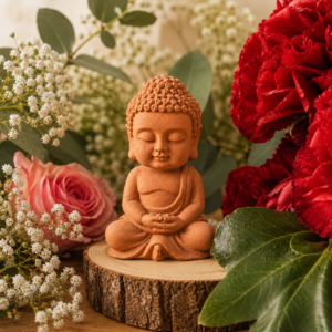 Cambrilite Scented Sculpture – Meditating Buddha 2 (With Refill Fragrance)-Amazing Santal – Sandalwood, Cinnamon & Vanilla