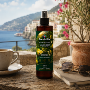 Cambrilite Room freshener water based luxurious, aerosol free, alcohol free fragrance for Home/Office/Living space (200 ml)-(Lemon Zest)