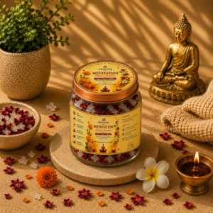 Cambrilite Bhimseni Camphor Blend with Natural herbs and spices-120 g-For Pooja, Yoga, Ritual cleansing, Meditation-For refreshing air-(Meditation)