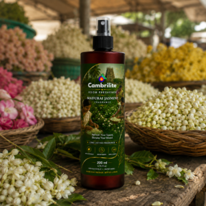 Cambrilite Room freshener water based luxurious, aerosol free, alcohol free fragrance for Home/Office/Living space (200 ml)-(Madurai Jasmine)