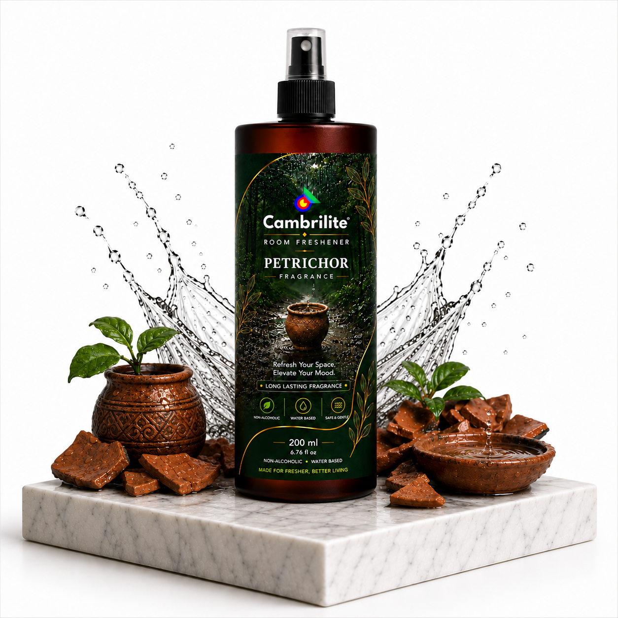 Cambrilite Room freshener water based luxurious, aerosol free, alcohol free fragrance for Home/Office/Living space (200 ml)-(Petrichor) - Image 4