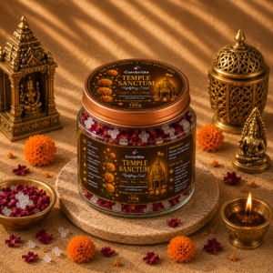 Cambrilite Bhimseni Camphor Blend with Natural herbs and spices-120 g-For Pooja, Yoga, Ritual cleansing, Meditation-For refreshing air-(Temple Sanctum)